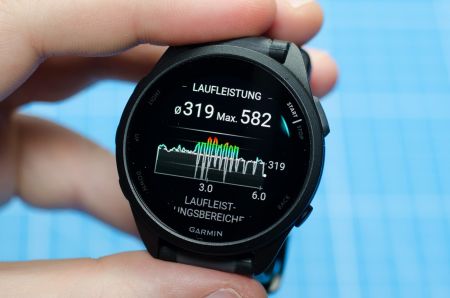 Running performance review display on the watch