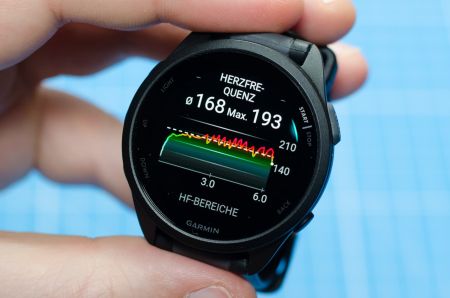 Heart rate review display on the watch