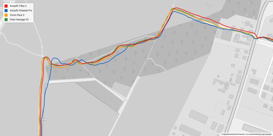 Amazfit T-Rex 3 - Genauigkeit bei der Standortaufzeichnung