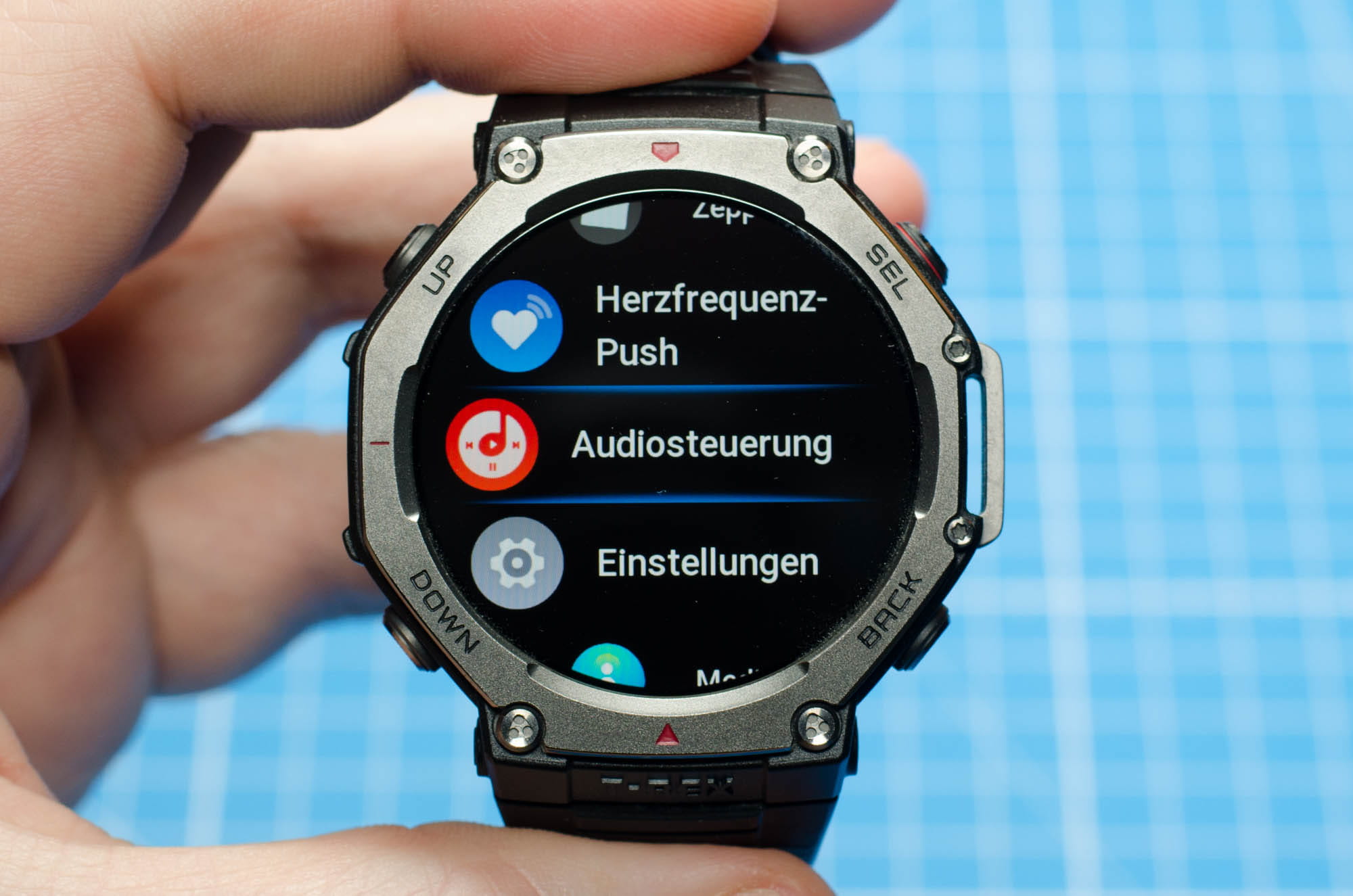 Audiosteuerung-App auf der Amazfit T-Rex 3